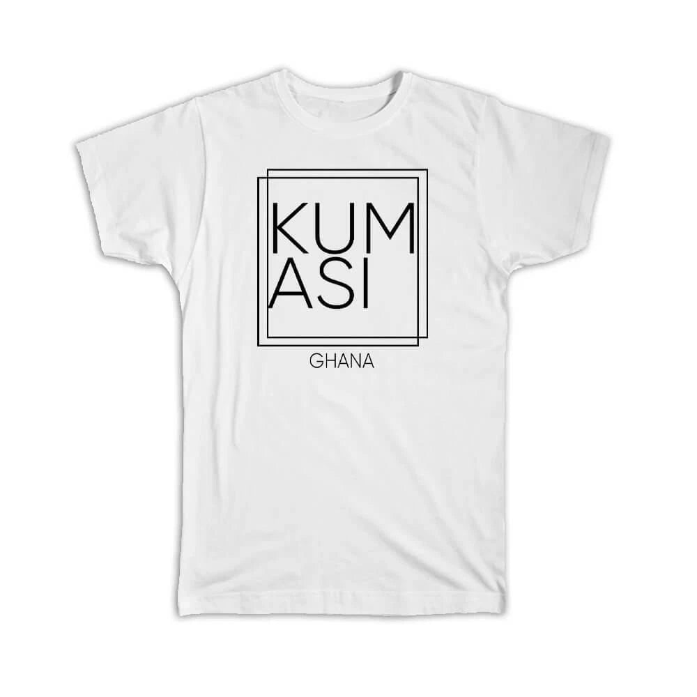 Gift T-Shirt : KUMASI Ghana Square Modern Minimalist Font