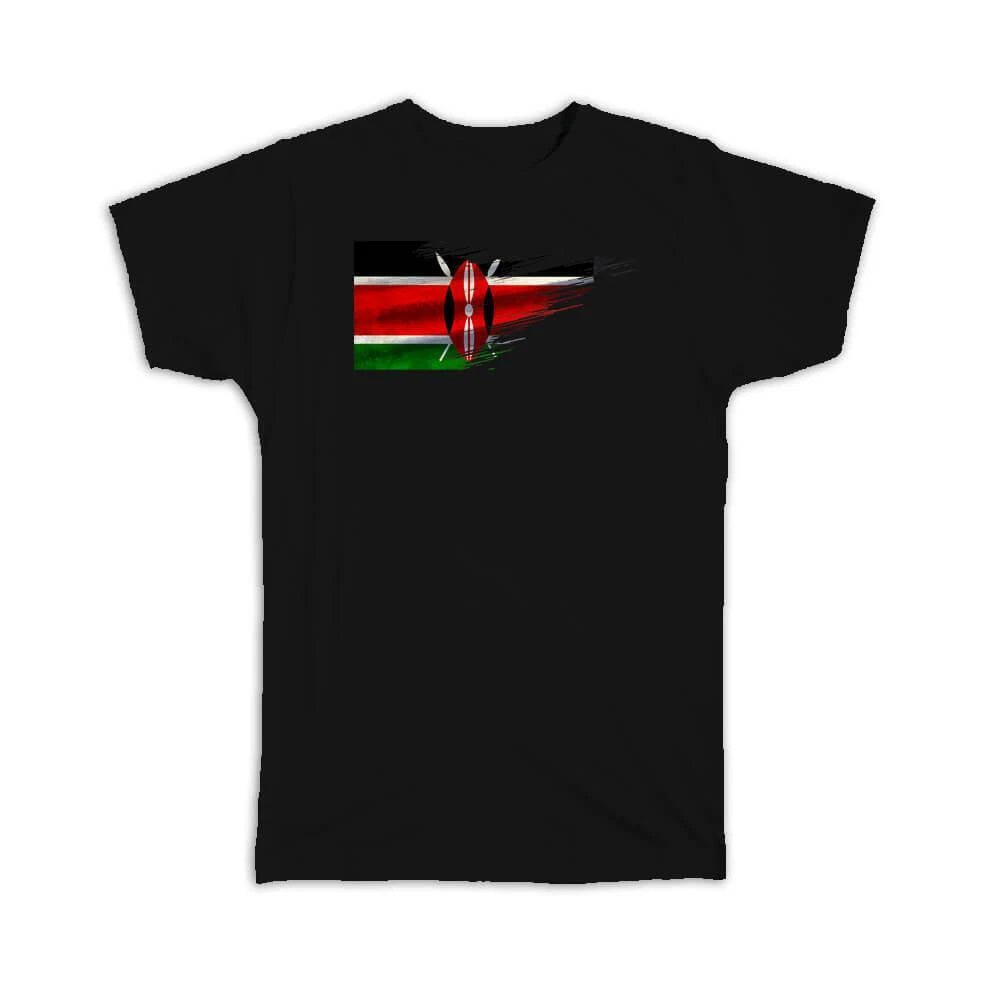 Gift T-Shirt : Kenya Flag Modern Country Expat