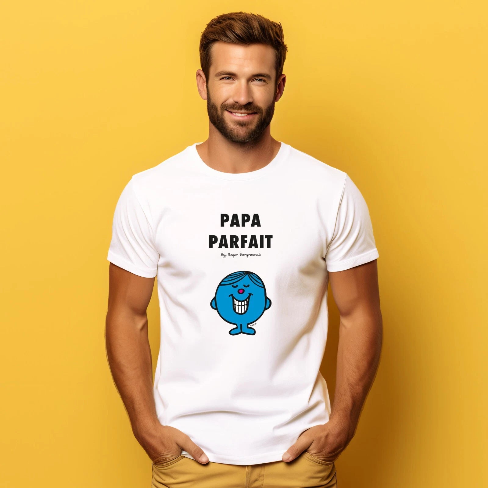 Mens Short Sleeve T Shirt In White, DAD PERFECT 2