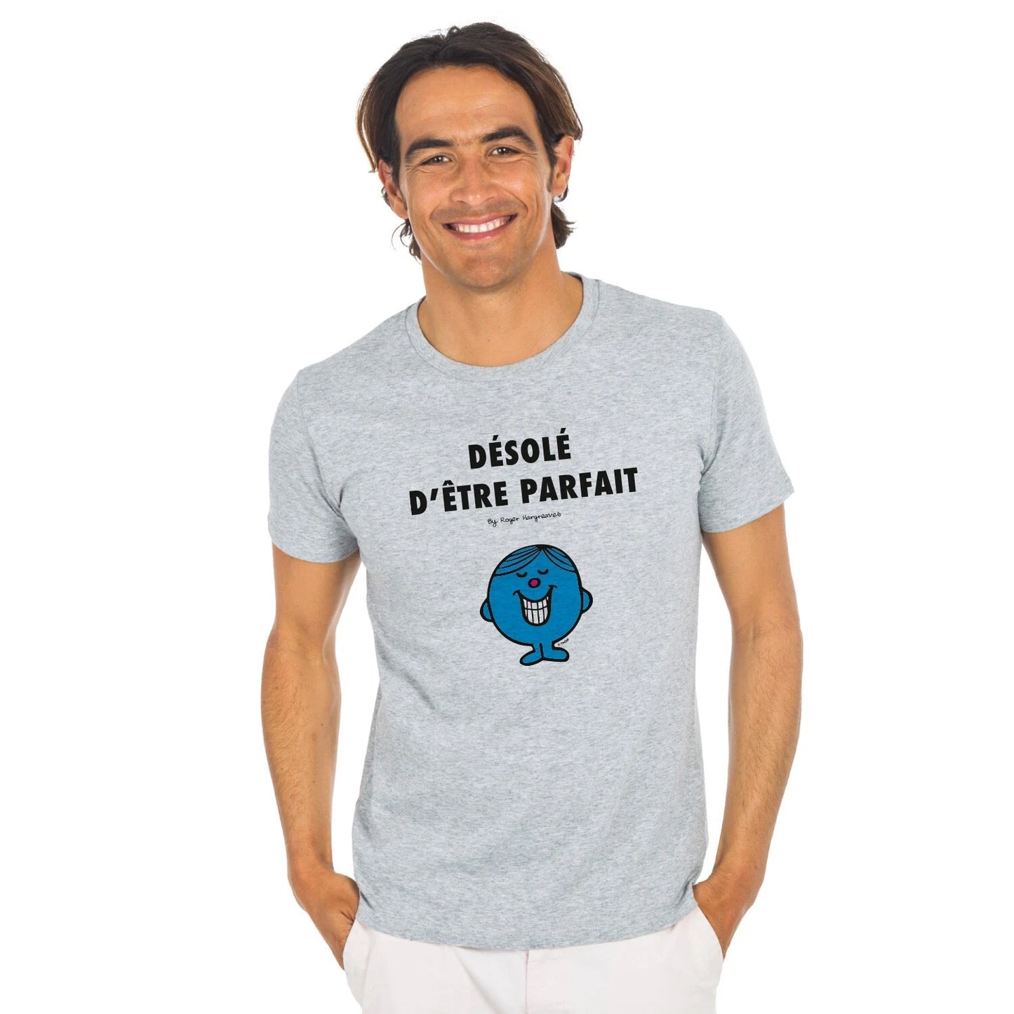 Men's Short Sleeve T-Shirt Gray, SORRY FOR BEING PERFECT 2