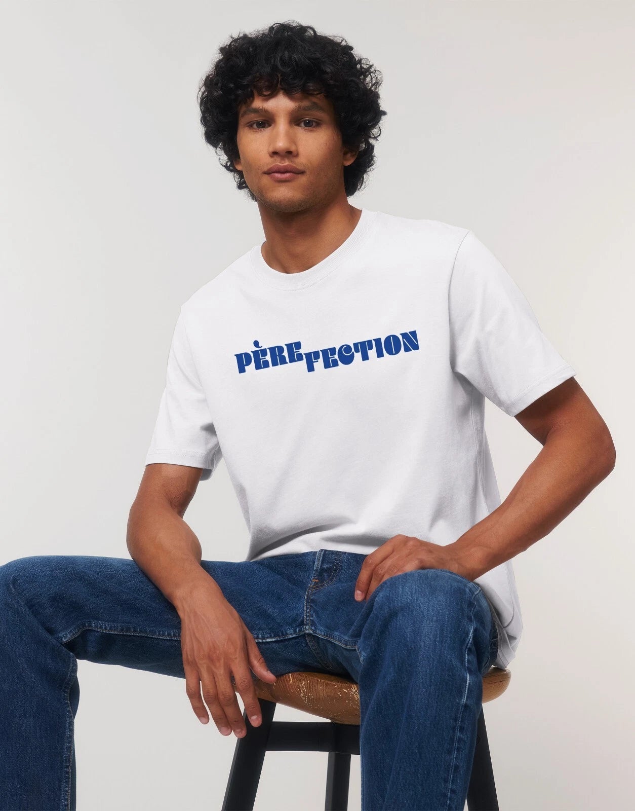 Men's Short Sleeve White Color T-Shirt, PERE FECTION