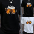 Men's Loose Fit Beer Printed T-Shirt Short Sleeve O Neck Casual Daily Wear Top