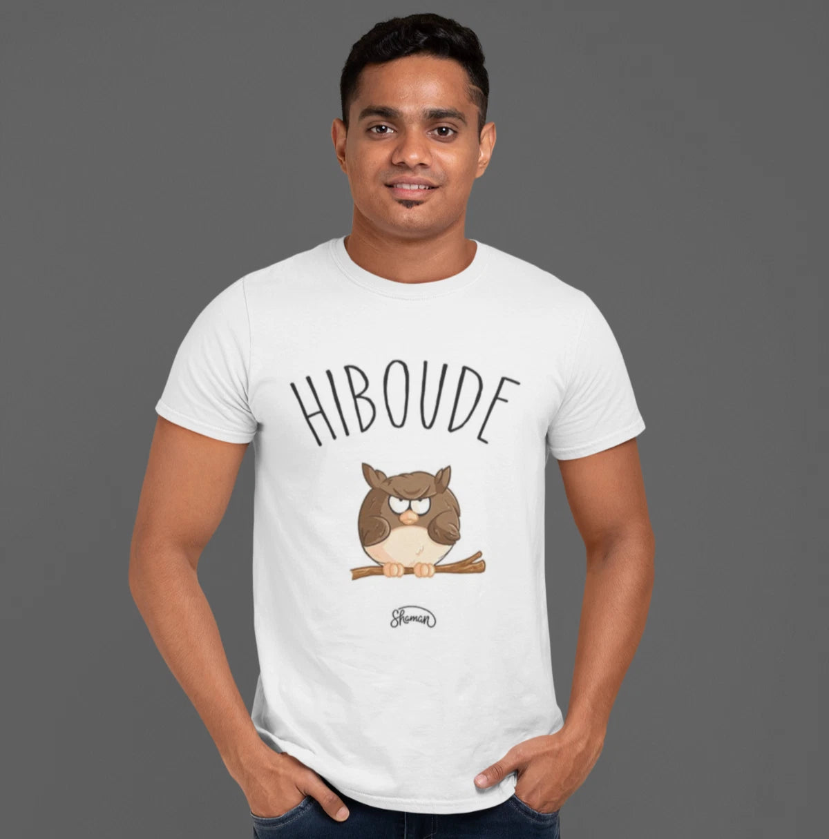 T-Shirt Men's Short Sleeve Color White, HIBOUDE
