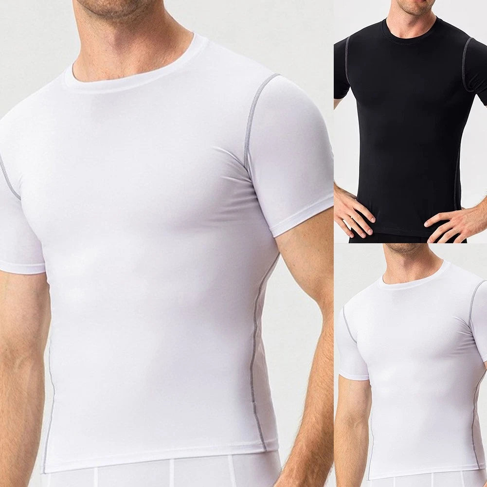 Men Plus Size Short Sleeve Quick-Dry Tee for Gym Training and Daily Wear
