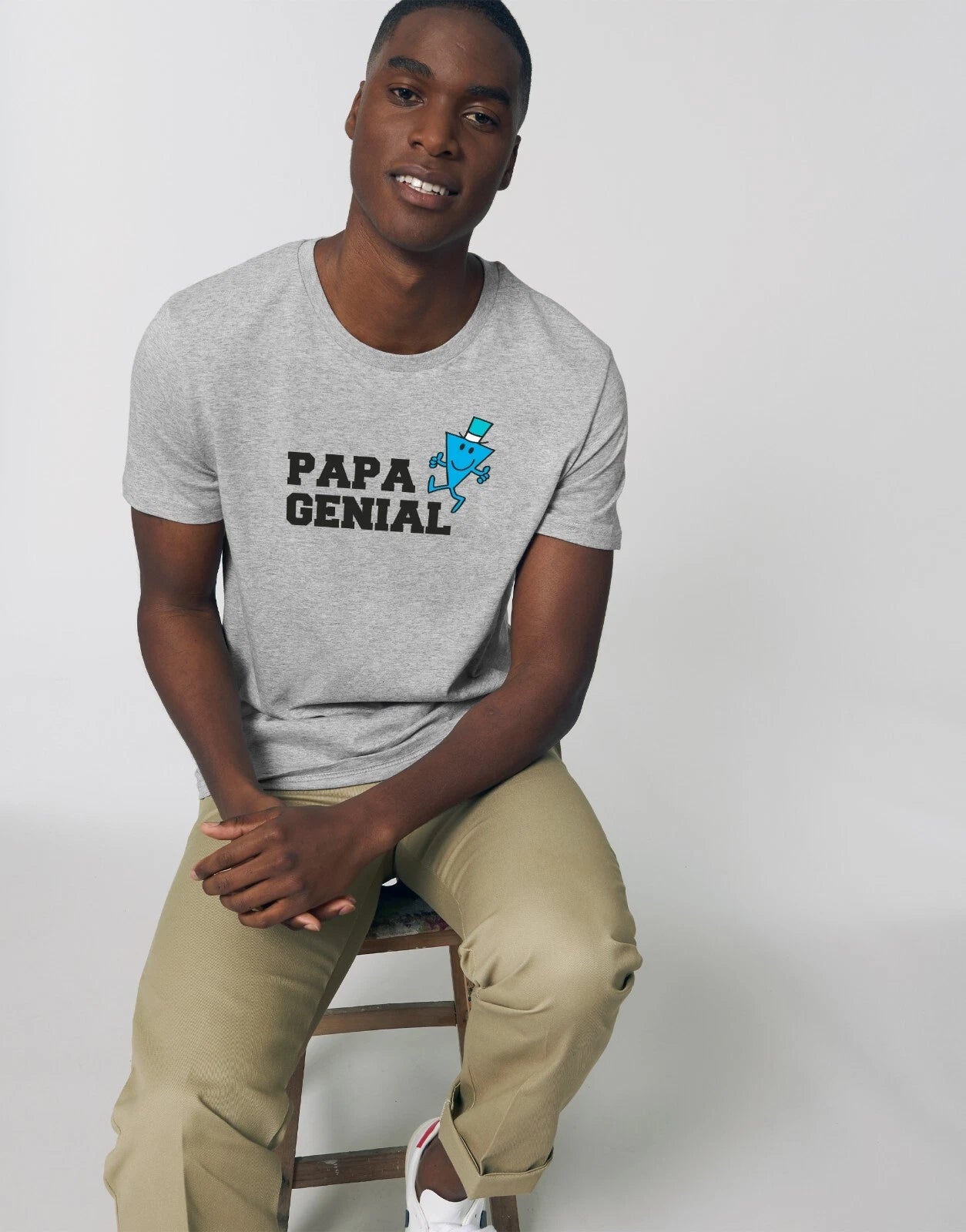 Men's Short Sleeve Grey Colour T-Shirt, Dad Awesome