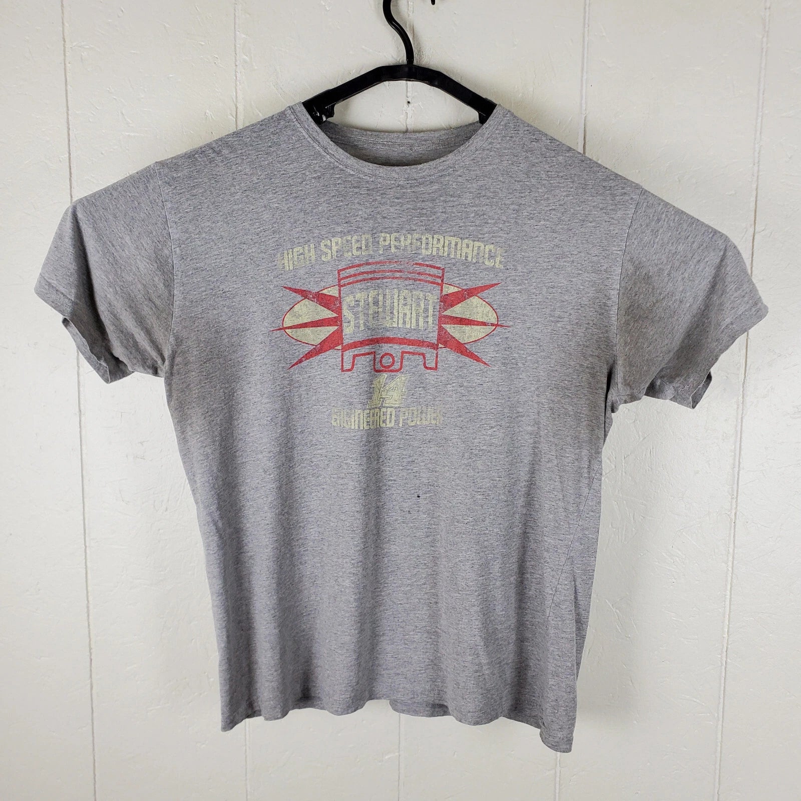 NASCAR Shirt Mens Extra Large Gray Graphic Crew Neck Short Sleeve Distressed