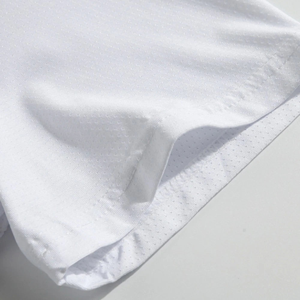 Mens Fashion Short Sleeved Round Neck Thin Quick Dry Top for Daily Wear