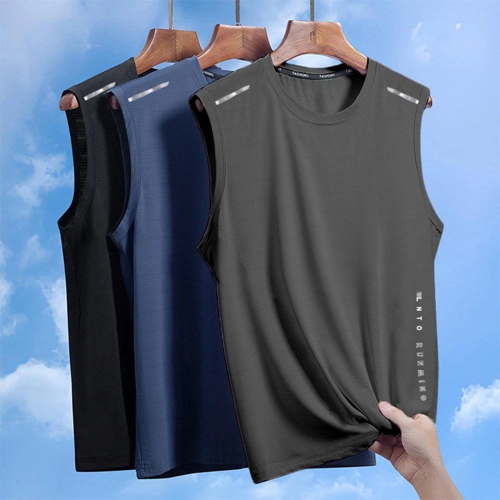 Fashionable For Yoga For Beach Men Sleeveless Vest Medium Stretch Solid Pattern