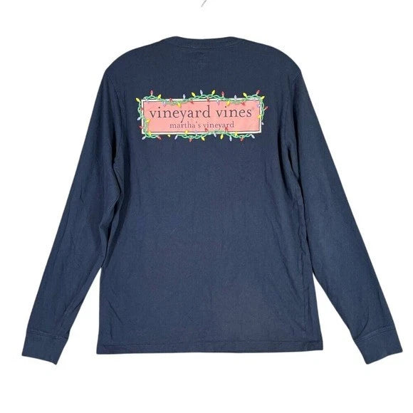 Vineyard Vines Pocket Shirt Men XS Christmas Casual Cotton Long Sleeve Classic