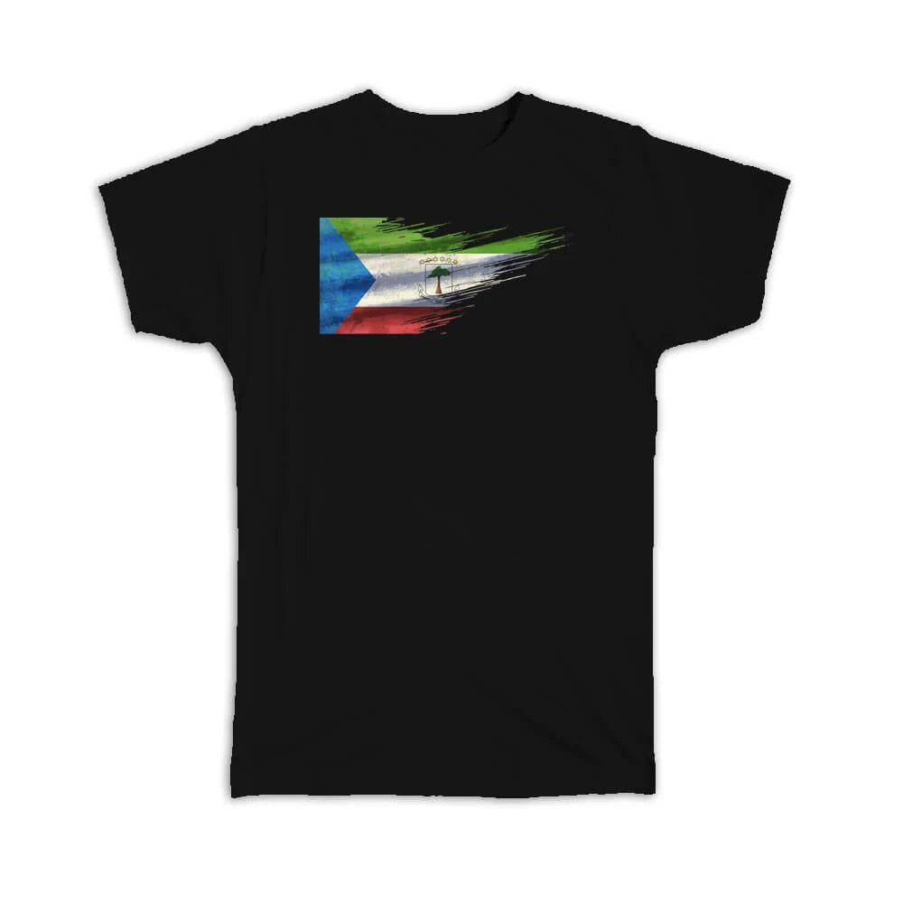 Gift T-Shirt : Equatorial Guinea Flag Modern Country Expat
