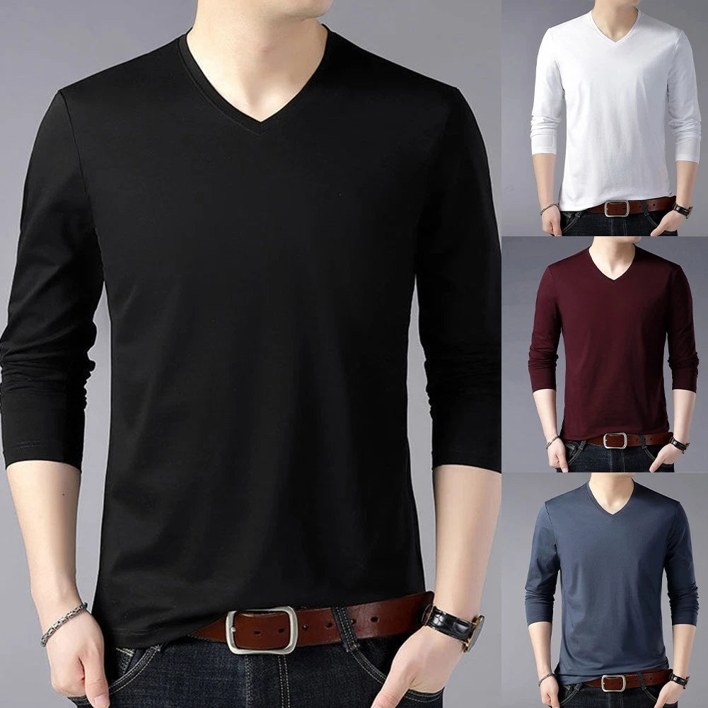 Daily Activities Long Sleeve V-neck Daily Wear Shirts Applicable For Men