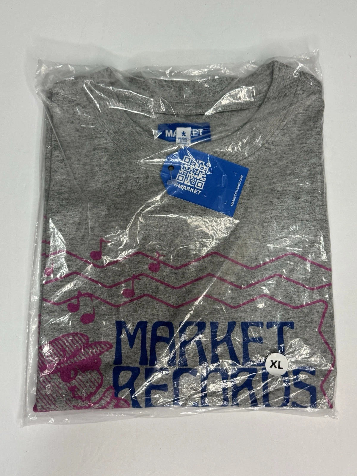 MARKET Records Graphic T-Shirt Grey Size XL NEW Sealed Streetwear Tee