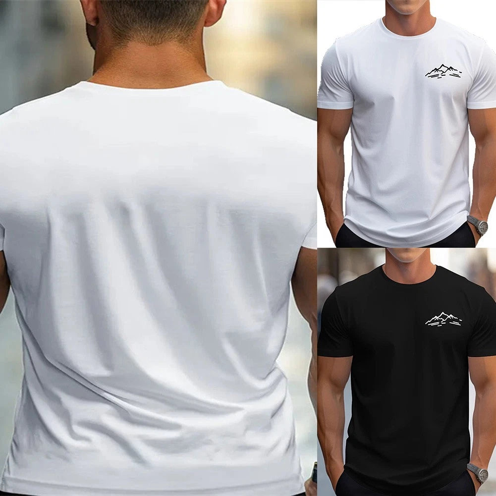Large-sized Tee Classic Solid Color Fashionable Style Polyester Fabric