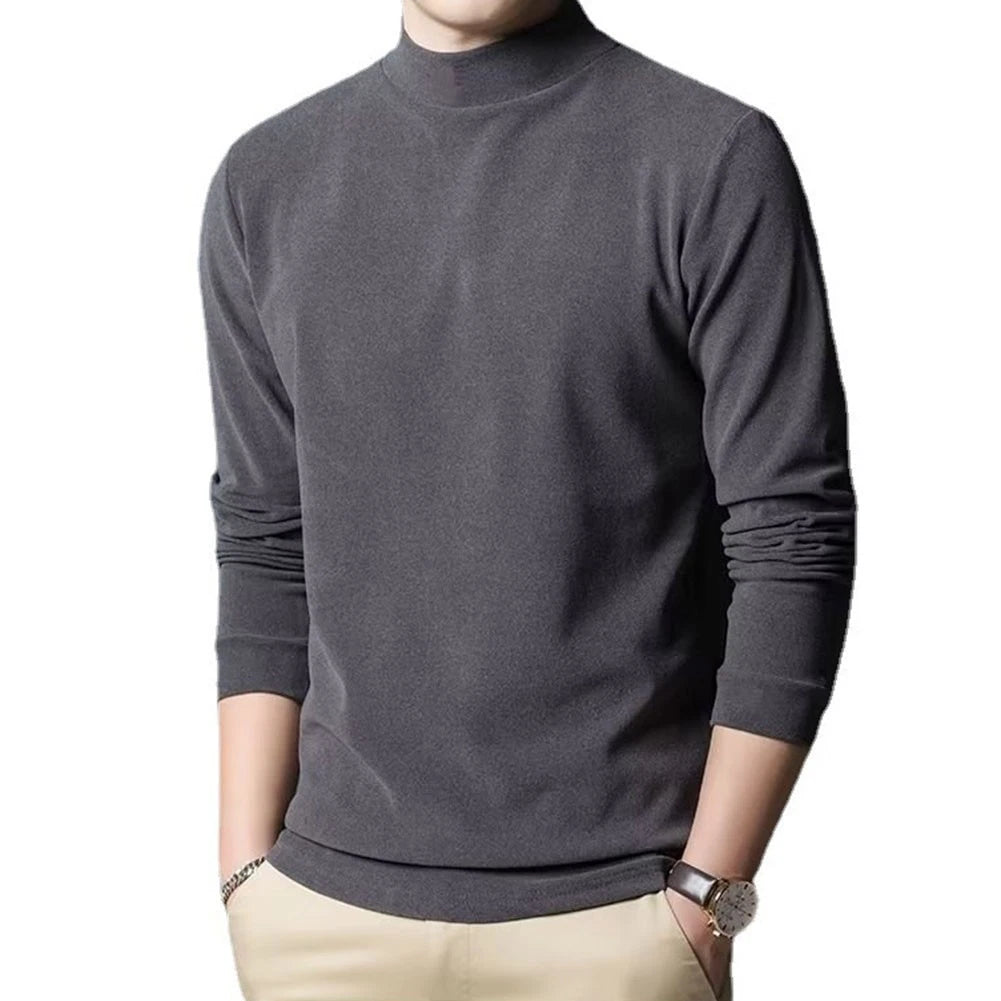 Casual Men's Knitwear with Half Turtleneck Stylish and Comfortable Design