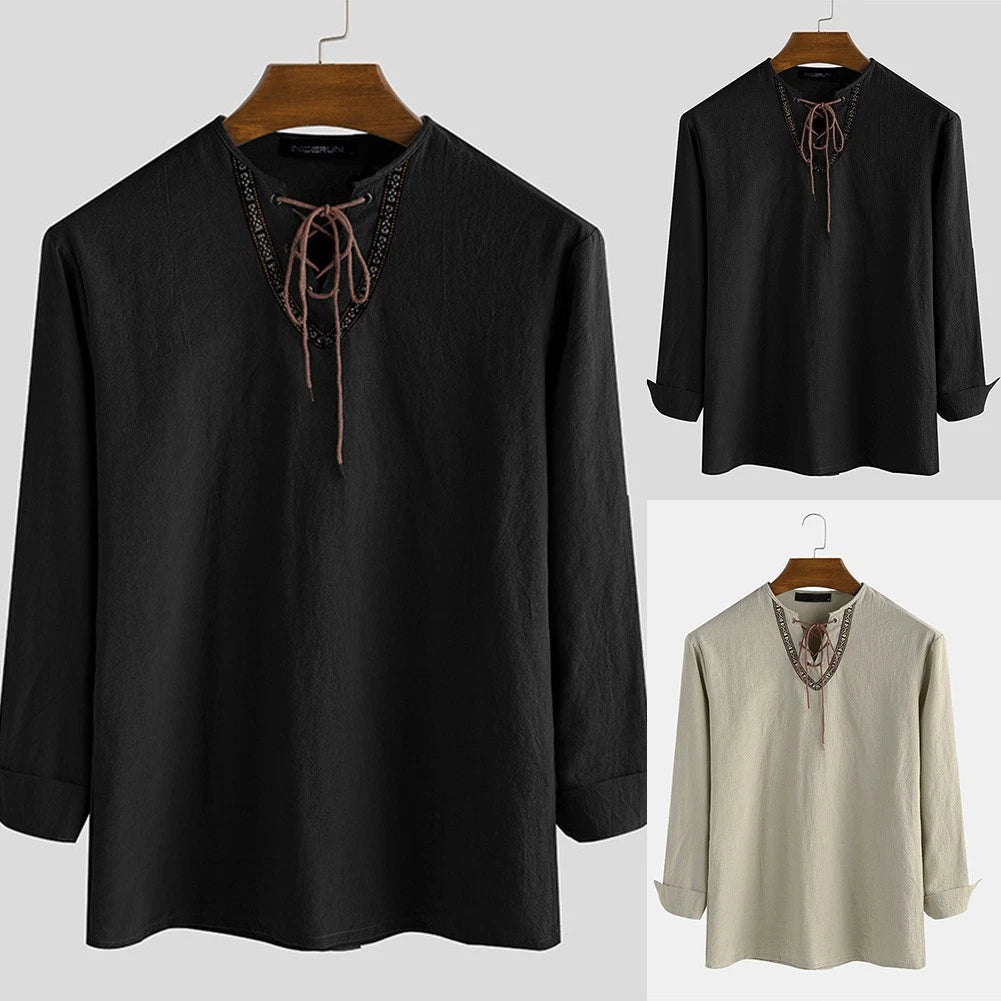 Stylish Mens Shirt Tops Blouse Casual Cotton Blend Daily Long Sleeve Summer