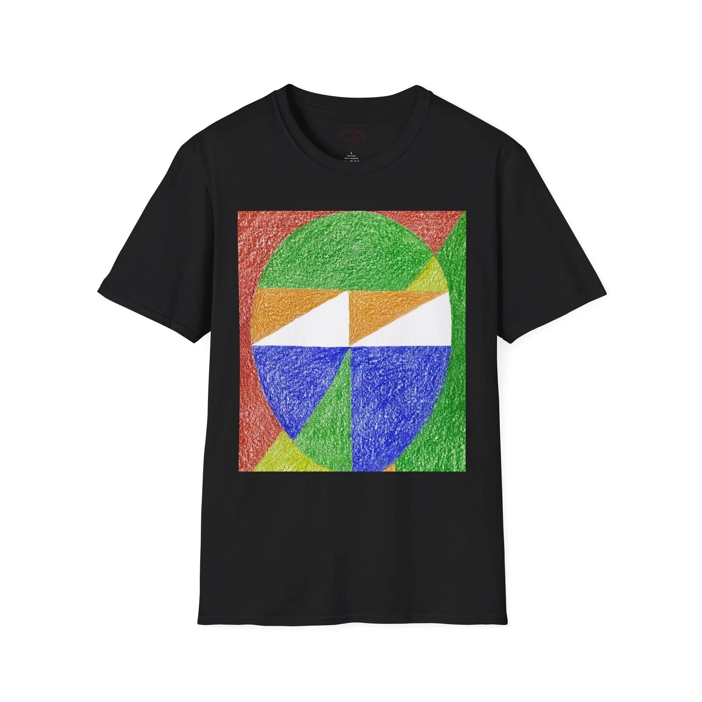 Black T-shirt with Abstract Art Graphic -Modern Design Graphic Tees for Adults