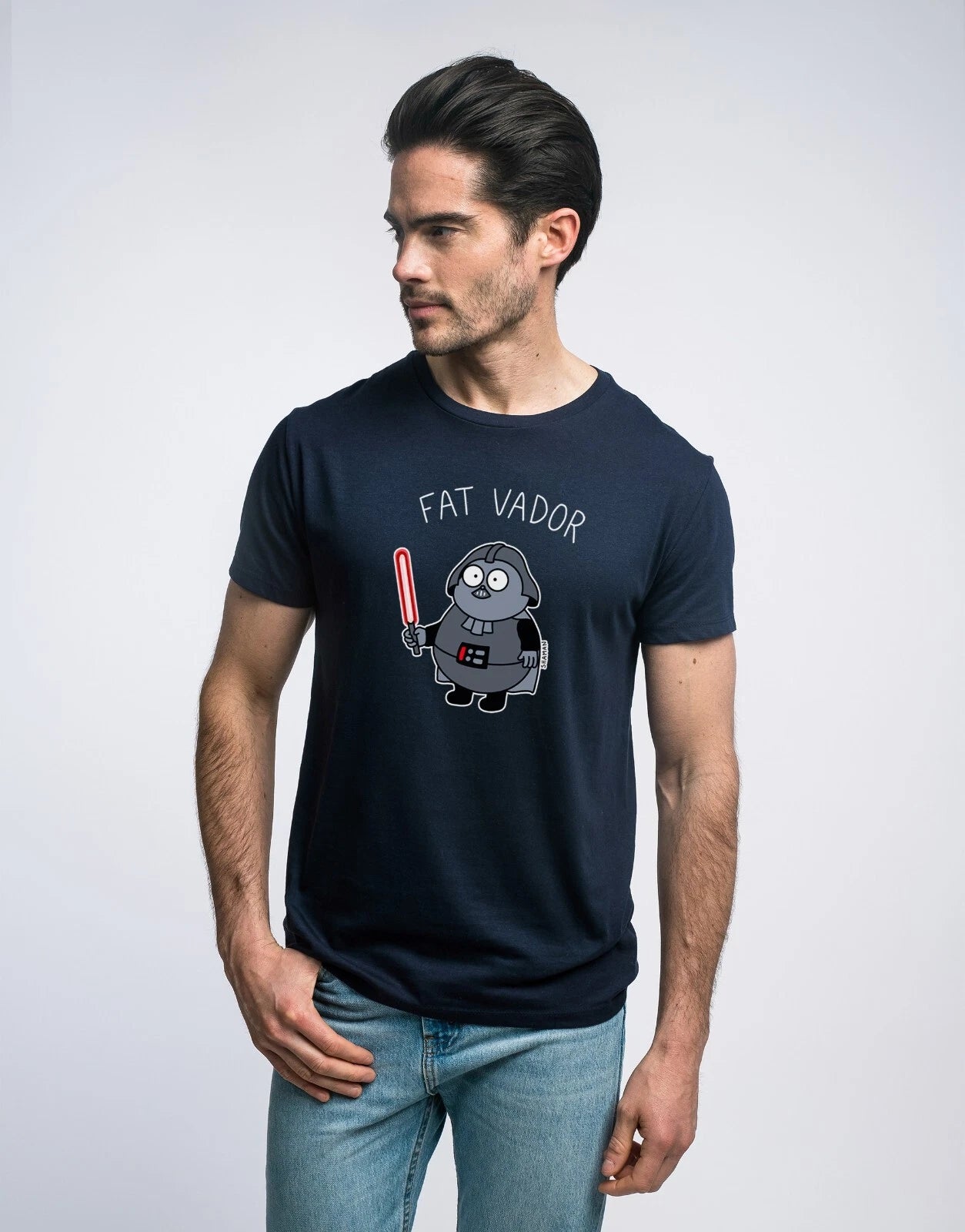 Fat Vador Men's Short Sleeve T-Shirt Color Navy Blue