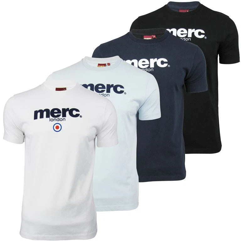 Mens Merc London T Shirt Brighton with Target Flock