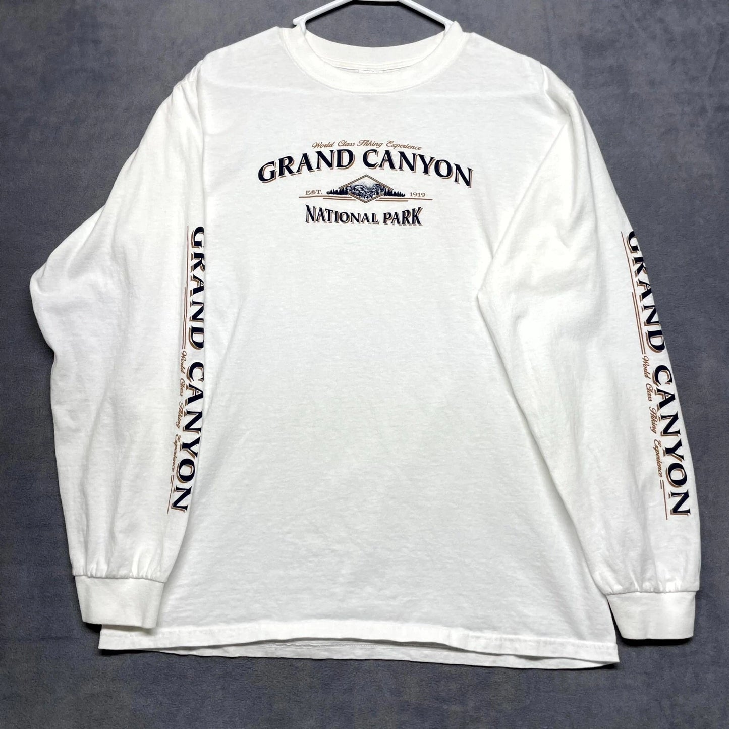 Y2K Anvil T-Shirt Men Large White Grand Canyon Graphic Print Cotton Short Sleeve