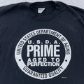 Vintage USDA Prime Shirt Mens M/L Black Funny Graphic Old Age Birthday USA 80s