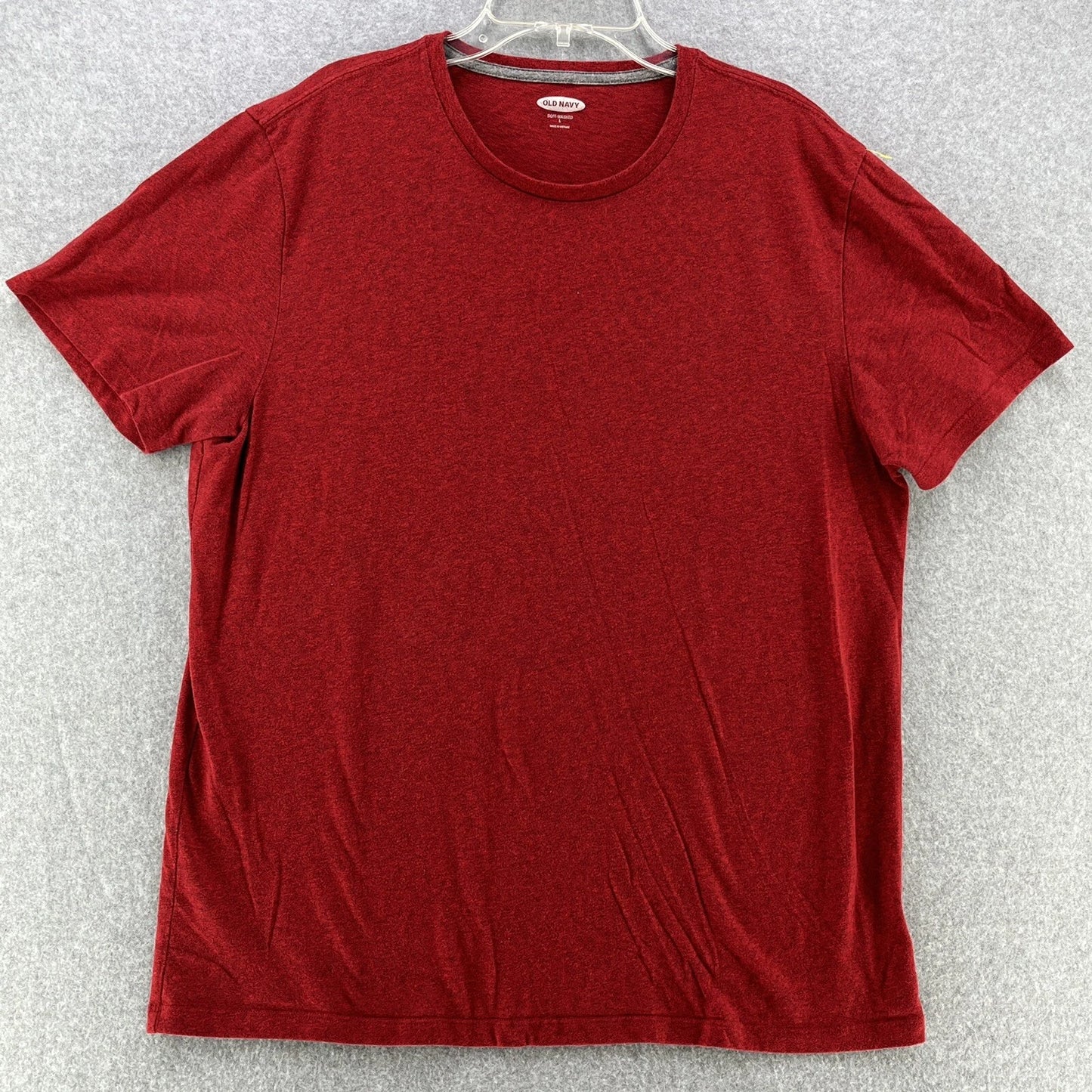 Old Navy Mens T Shirt Large L Red Short Sleeve Cotton Polyester Casual