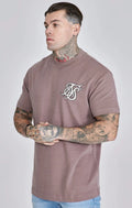 SikSilk Mens Brown Logo T-Shirt Small