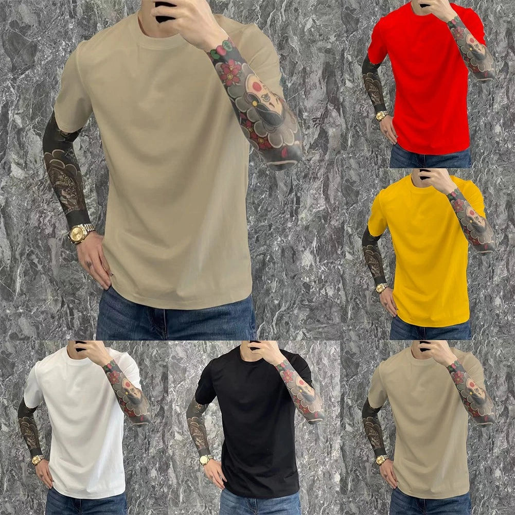 Casual Solid Color Tee for Men Perfect for Outdoor Adventures and Daily Wear