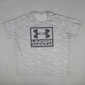 Under Armour Shirt Mens Large Gray Short Sleeve Crew Neck Pullover Heatgear Gym