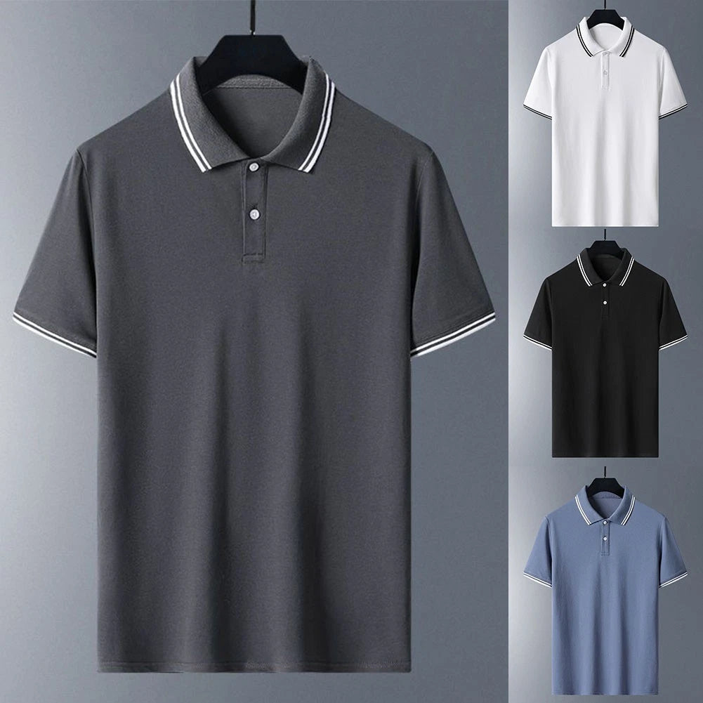 Stylish Men's Short Sleeve Button T Shirt with Korean Design Wardrobe Staple