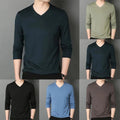 Fashionable Men's V Neck Long Sleeve T Shirt Muscle Fit Tee Top Blouse