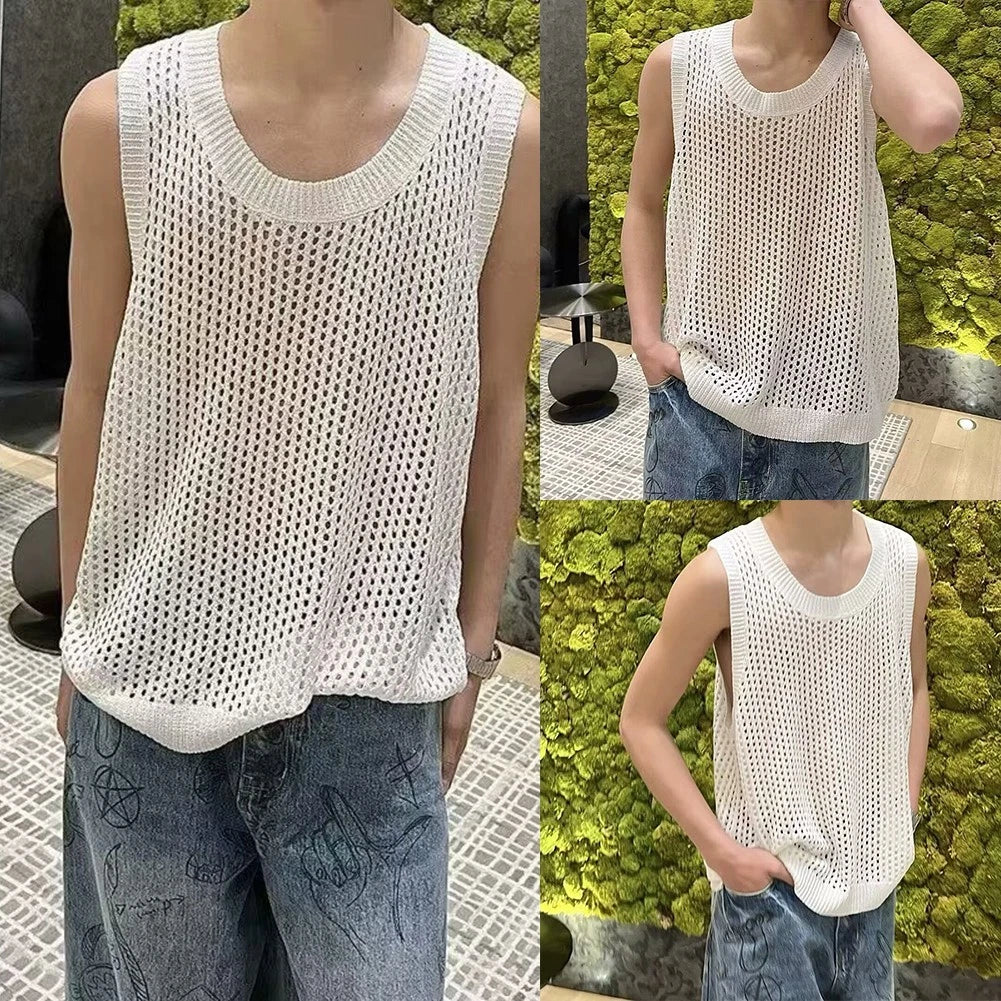 Hollow Out Sports Mesh Oversized T-Shirts Casual Streetwear Daily Wear