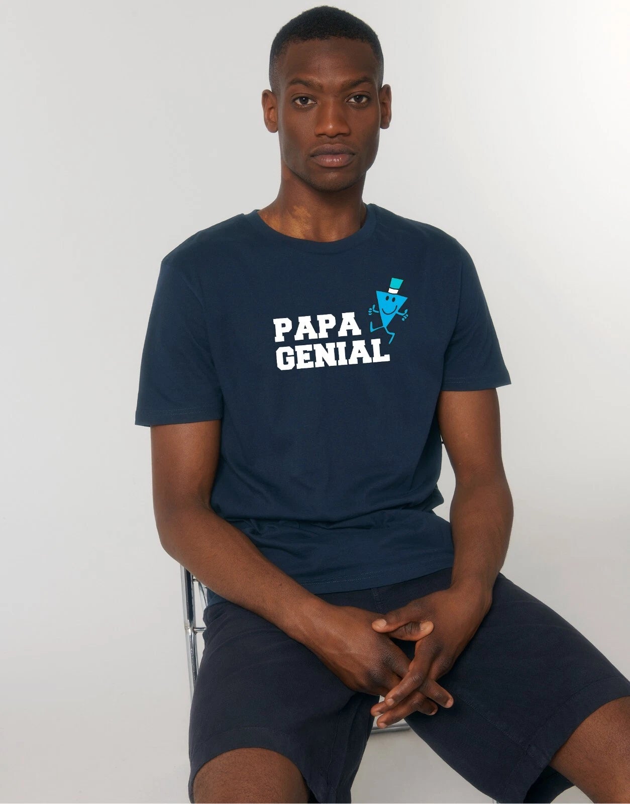 Men's Short Sleeve T-Shirt Awesome Dad Navy Blue