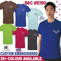 Personalised Embroidered B&C #E190 Casual Cotton Modern T-Shirt Short Sleeve