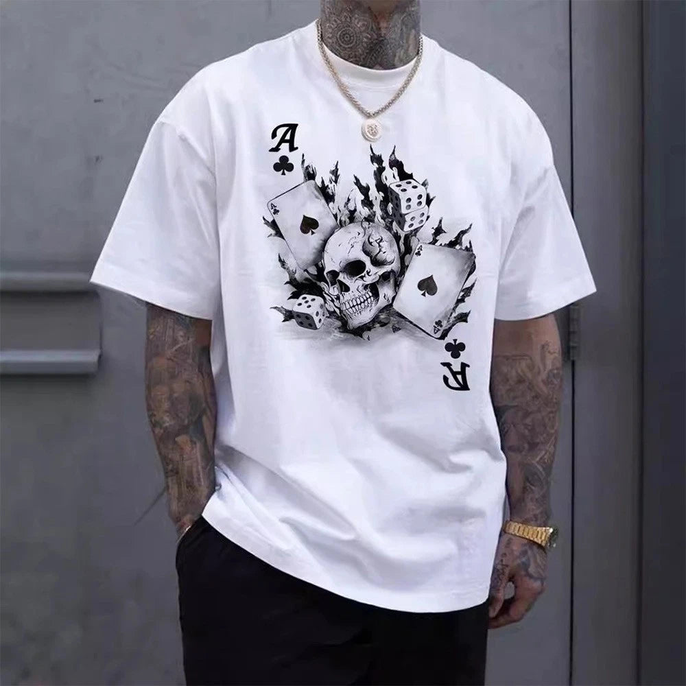 Stylish Mens Loose Printed Short Sleeve T Shirt For Club Party And Daily Looks
