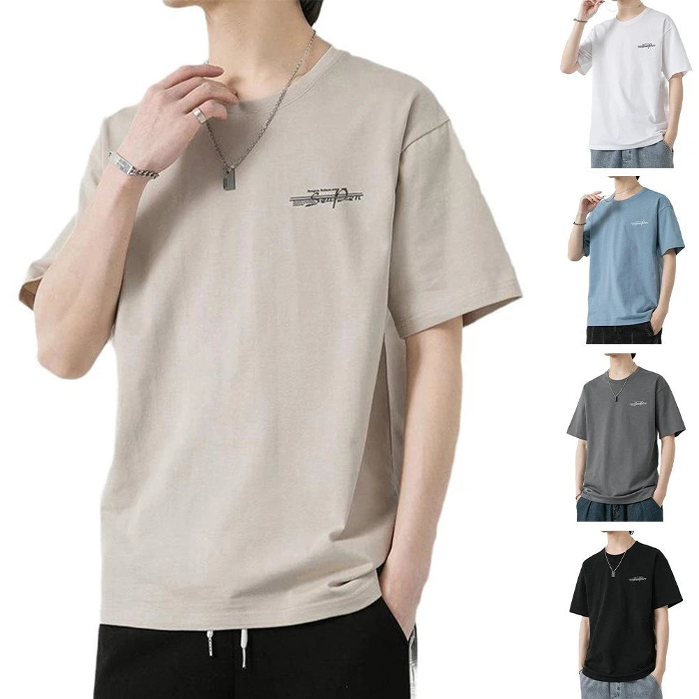 Breathable Casual T Shirt for Men with Short Sleeves and Stylish Prints