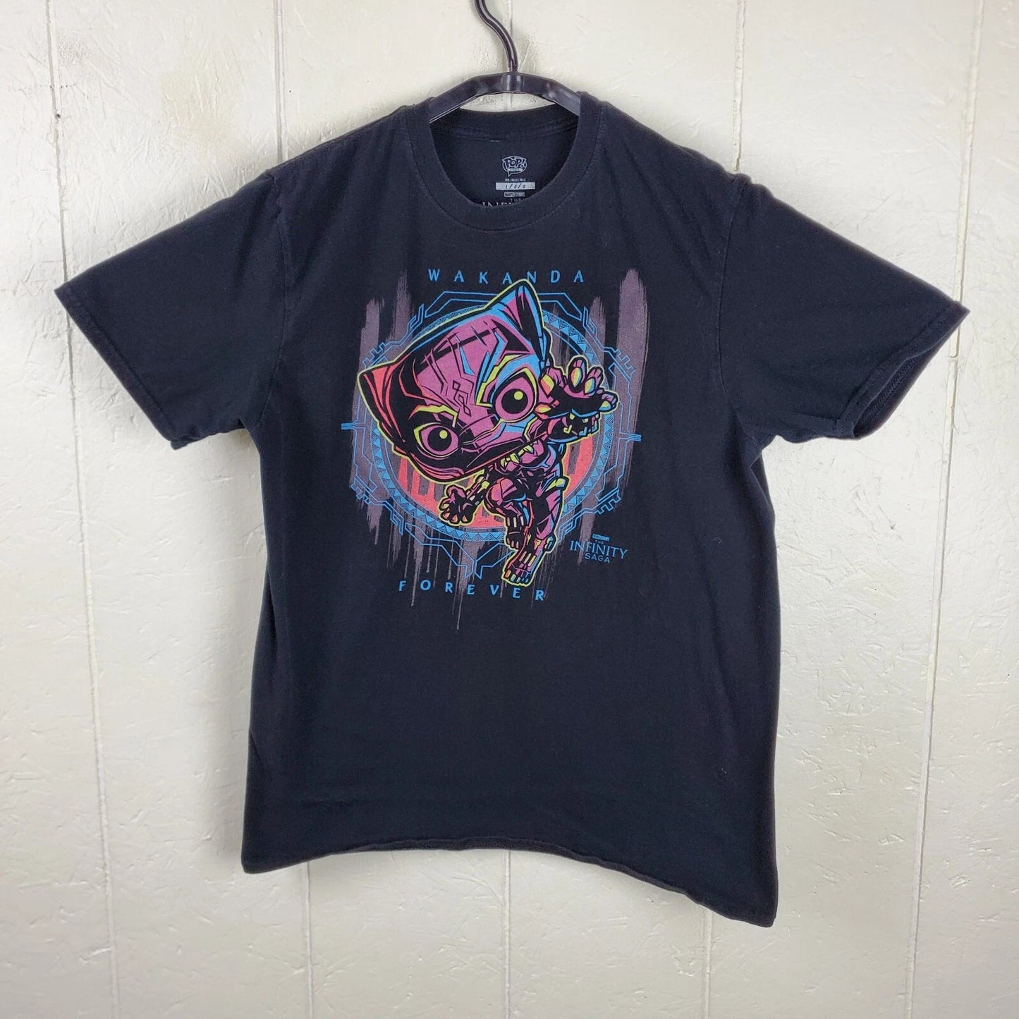 The Infinity Saga Shirt Mens Large Black Crew Neck Short Sleeve Graphic Stretch
