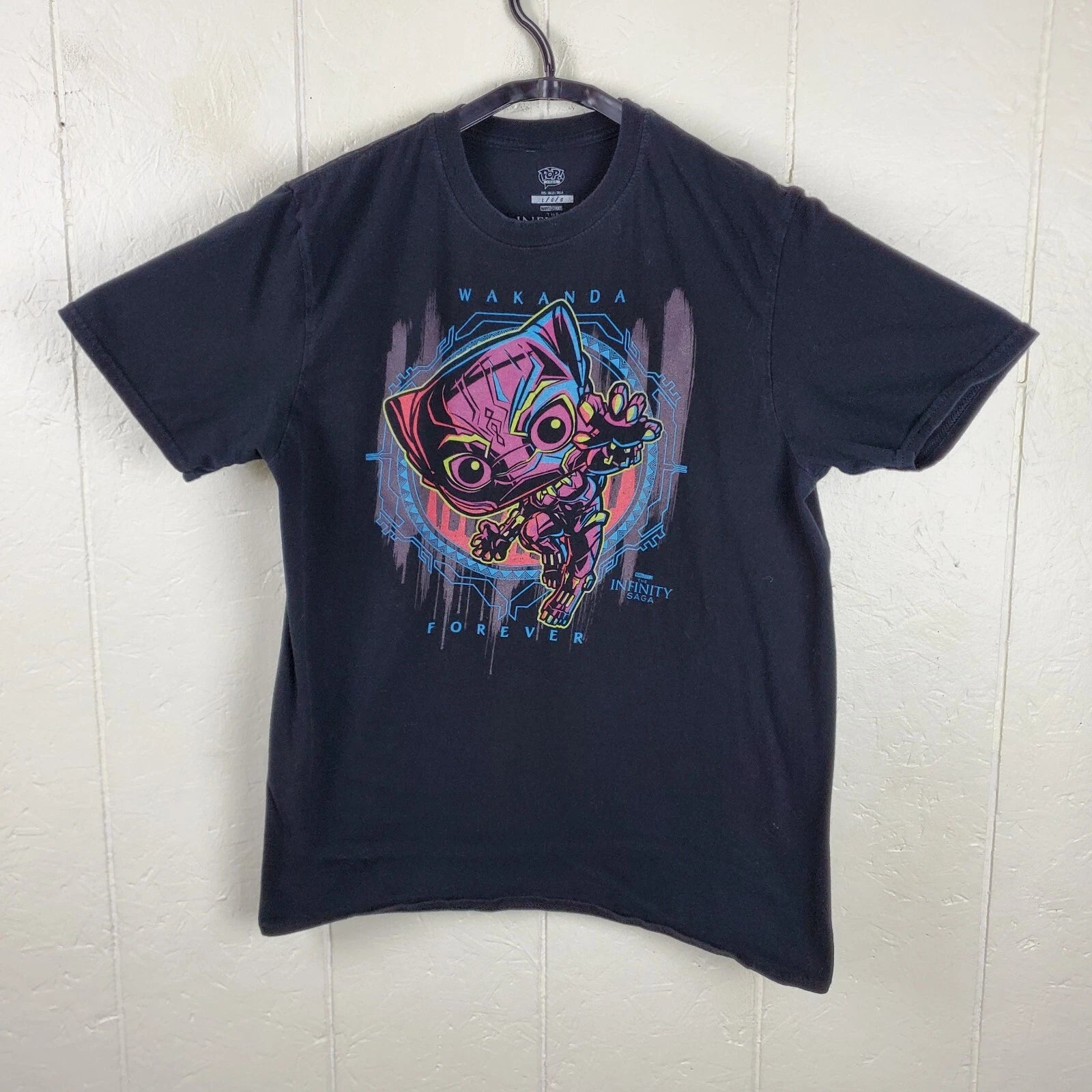 The Infinity Saga Shirt Mens Large Black Crew Neck Short Sleeve Graphic Stretch
