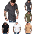 Stylish Mens Top Hoodie Tops Workout Fitness Hooded Pullover Solid Color