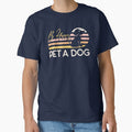 Be Happy Pet a Dog Sunset Retro Happy Puppy Slogan by CRHPOD20