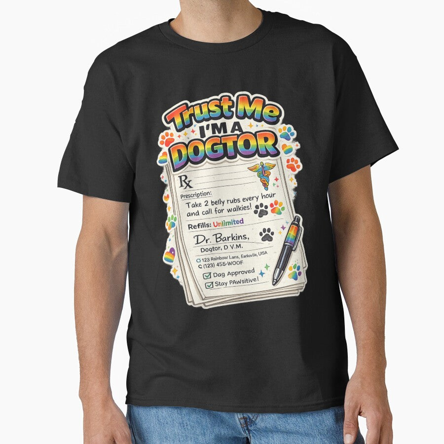 Trust Me I'm A Dogtor Funny Dog Prescription Pride Month Veterinary Humor Gift For Dog Owners And LGBTQ Allies by Im-Ara