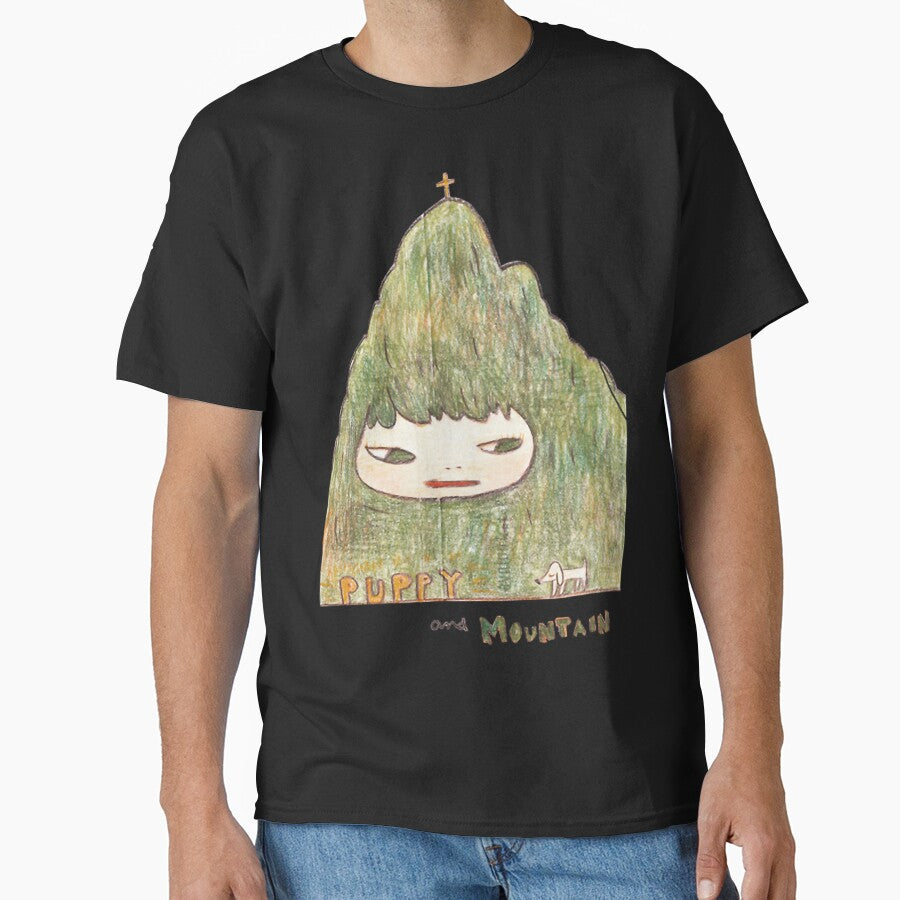 yoshitomo nara puppy and mountain painting by alianaost77