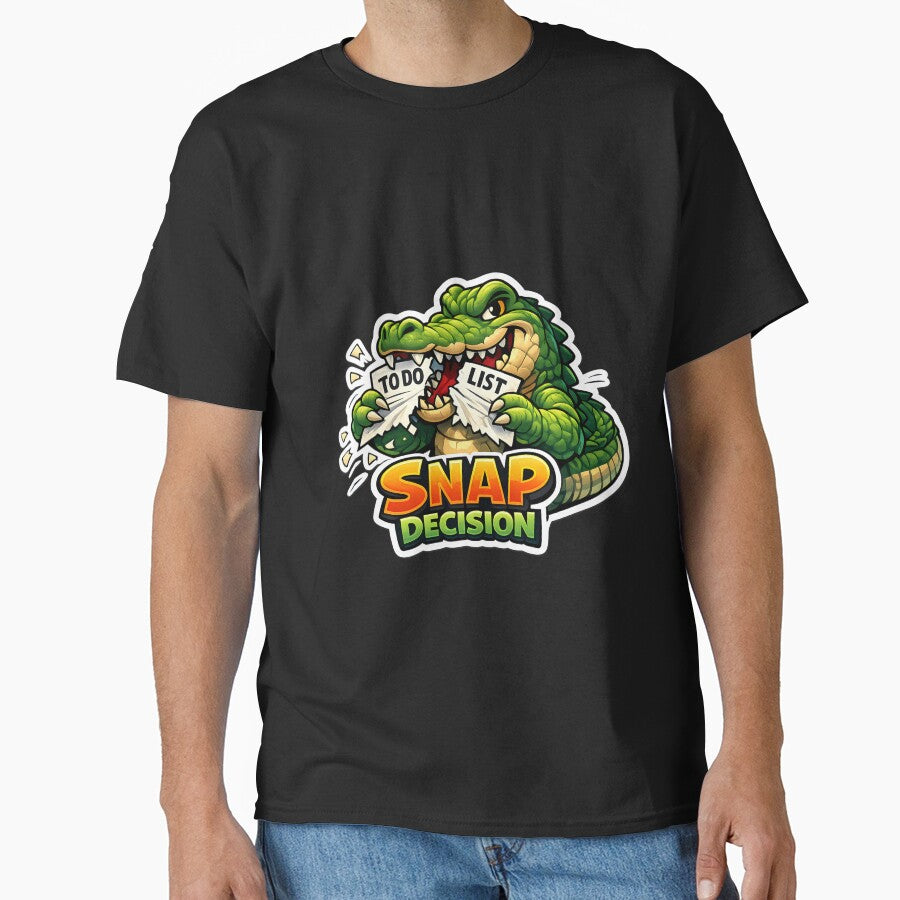 Snap Decision Funny Crocodile Animal Pun Meme Design by lazygum