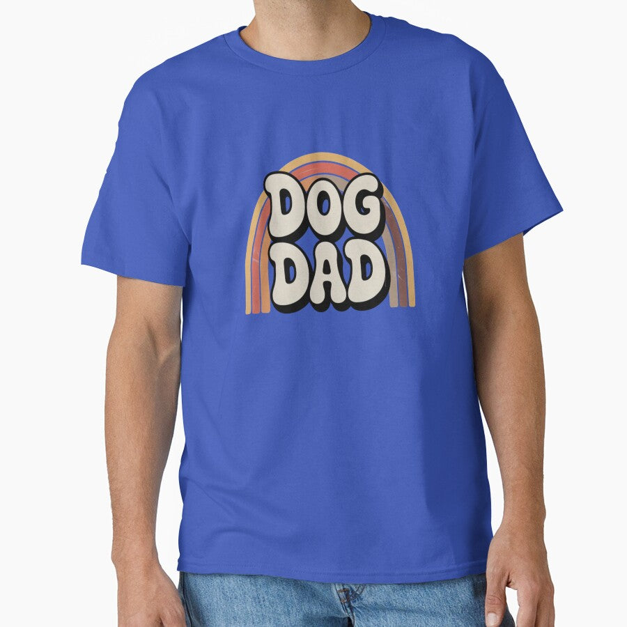 Dog Dad Retro Rainbow 70s Design by stickercuffs