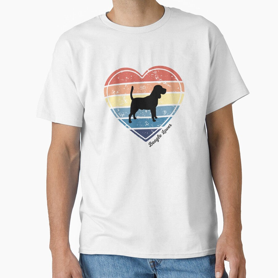 Beagle Lover Retro Sunset Heart by Print-A-Joke