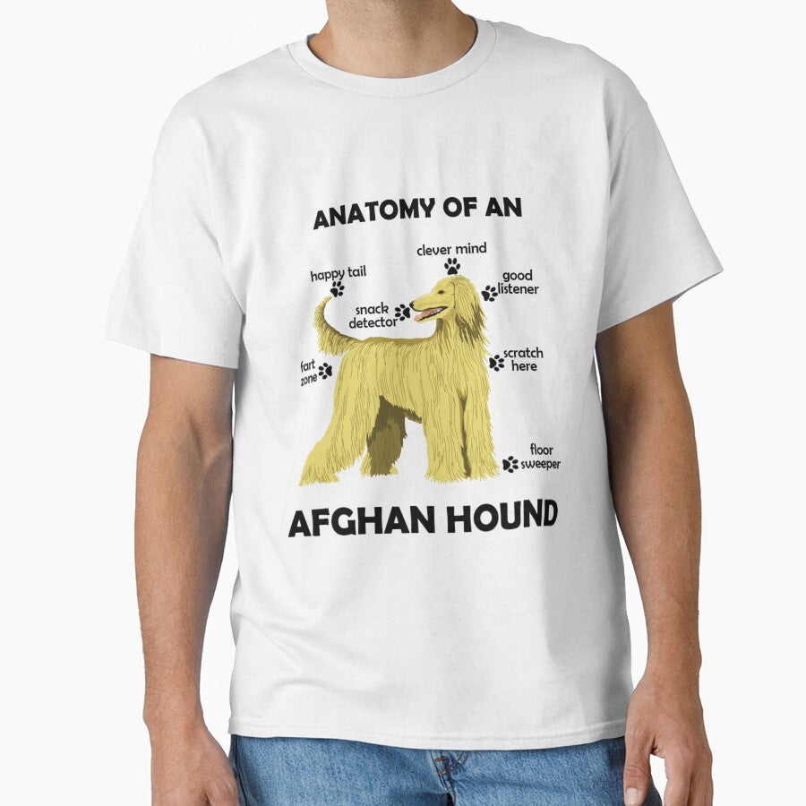 Funny Afghan Hound T-Shirt Anatomy of a Dog Breed by TopTeeShop