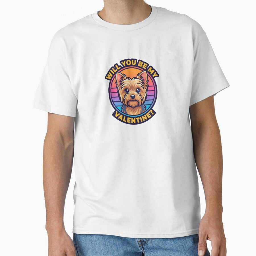 Will You Be My Valentine? Retro Yorkie Puppy by M1234s