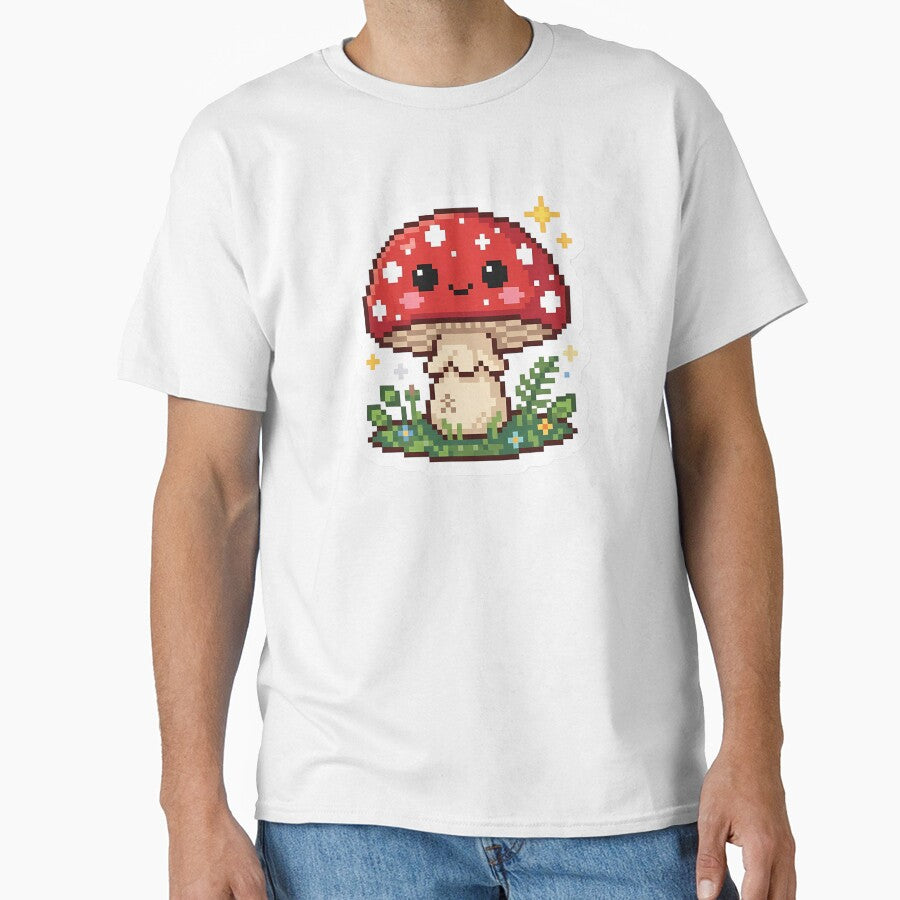 Cute Kawaii Pixel Art Red Mushroom Toadstool by PixelAlchemyHQ