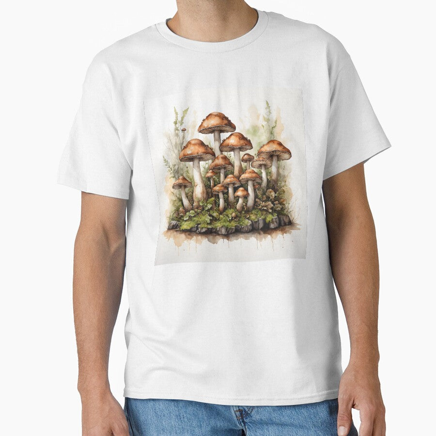 Forest Mushrooms Watercolor Art by RawNaturePrints