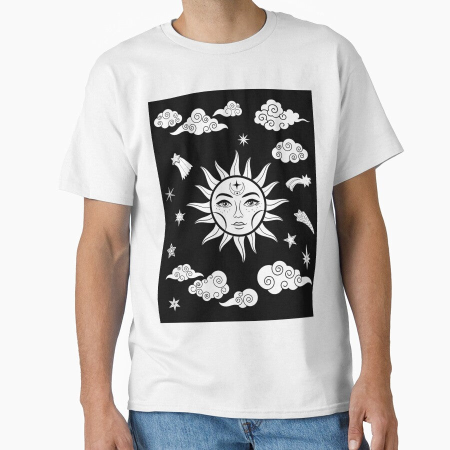 sun and moon celestial artstyle by cutecrazytshirt