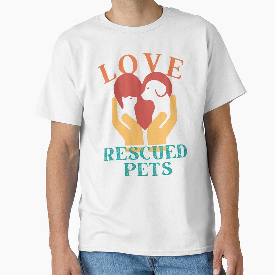 Love Rescued Pets Dog Cat Retro Vintage by facePale